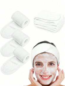 1 peça Faixa de cabeça ajustável, faixa de cabeça antiderrapante de cor sólida adequada para hidroterapia, cuidados faciais, maquilhagem, faixa de cabeça larga ajustável, ioga, banho de hidroterapia, duche, maquilhagem, lavagem do rosto, faixa de maquilhagem feminina, acessórios de maquilhagem femininos - Multicolorido - Ver 6