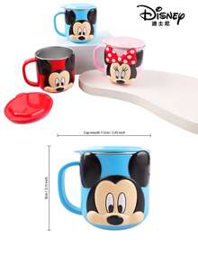 1pc Disney Mickey 3D Shaped Stainless Steel Tumbler With Lid, Spill-Proof, Heat-Resistant, Detachable 316 Stainless Steel Inner Liner, Suitable For Milk, Coffee, Juice, Mouthwash, Cute Cartoon Embossed Water Cup, Durable, Reusable, Great For Parties, Birthdays, Weddings, Holidays, Kids Tableware, Student Water Bottle, Parent-Child Cup - Multicolor - View 5