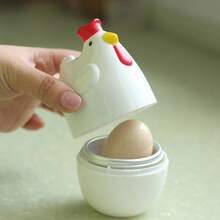 Hervidor de huevos para microondas, cocina en de pollo, electrodoméstico de cocina, soporte para huevos cocidos, herramienta de cocina, hervidor de huevos - Blanco - Ver 2