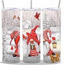 20 Oz Insulated Double Wall Stainless Steel Tumbler With Spill Proof Lid And Reusable Straw, Water Bottle Coffee, Nisse Scandinavian Dwarf Christmas Gnomes Cup Mug Tumbler (Xmas5) - Giáng sinh 1 - Xem 1