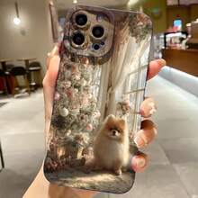2026 nueva funda de teléfono esmerilada, funda de teléfono con estampado de perro peludo y árbol de Navidad para  17 14 Pro Max  17 13 Pro  17 12  17 11  Galaxy S23 S22 S21 S20 funda de teléfono regalo de pareja para novio novia regalo de vacaciones - Azul Klein - Ver 2