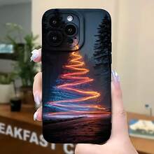 2026 nueva funda de teléfono esmerilada, diseño de rastro de luz de bosque y cielo nocturno para  17 14 Pro Max  17 13 Pro  17 12  17 11  Galaxy S23 S22 S21 S20 funda de protección para teléfono, funda de pareja, regalo para novio o novia, regalo de vacaciones - Azul Klein - Ver 5