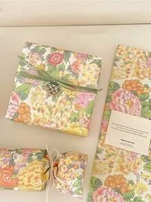 40pcs Haitang Flower Sleepless French Vintage Haitang Flower Kraft Paper High Quality Gift Packaging Paper Flower Gift Paper DIY - Multicolor - View 8