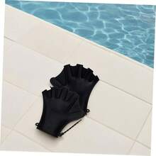 2 Pares De Aletas De para Natacin Guantes para Entrenamiento De Natacin Paletas para Dedos Equipo De Buceo para Adultos Equipo - Negro - Ver 5
