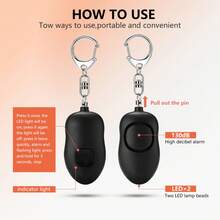 1pc 130dB SOS Alarm Keychain, USB Rechargeable Personal Safety Alarm With LED Light, Suitable For Women, Elderly, Emergency Button, Anti-Wolf, Self-Defense, Home, Car, Gift