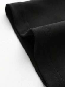 Set de 2 piezas Conjunto de ropa con estampado de letras para niños, de tela cómoda, estilo de fiesta de verano de juegos - Negro - Ver 4