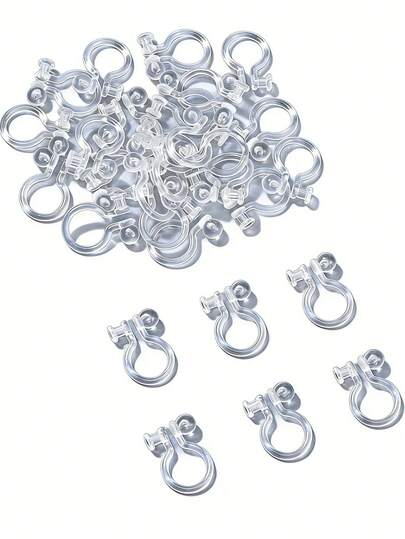 30 Stücke Harz Clip-On Ohrring Elemente, 11x8MM transparente U-förmige schmerzfreie Clip-On Ohrringe für Schmuckherstellung, Accessoires für DIY Basteleien, geeignet für Anfänger und Frauen