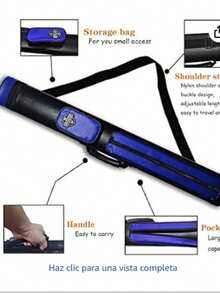 Estuche de Transporte rígido de 2 x 2 Pulgadas, para Billar - Negro - Ver 3