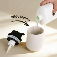 1 Piece 12oz Foam Hand Soap Bottle Ceramic Foam Soap Dispenser Manual Press Wide Mouth Refillable Facial Cleanser, Hand Soap, Shower Gel, Shampoo, Restaurant Cleanser Lotion Dispensing Bottle - Suitable For Hotel, Kitchen, Bathroom, Home Accessories - Black - View 5