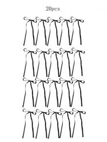 10 Stücke/20 Stücke schwarze Schleifen Dekorationen, geeignet für Feiertags-Dekoration, Hochzeitsdekoration, Valentinstag, Muttertag, Abschluss, Geschenke und Süßigkeiten-Verpackung - Schwarz - Übersicht 13