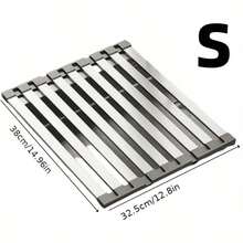 1 Giá để bát đĩa bằng thép không gỉ gấp gọn cho bồn rửa nhà bếp - Chống gỉ, Rèm cuốn kiểm soát độ ẩm hiệu quả. Hoàn hảo để sấy bát đĩa và rau củ, Giá phơi bát đĩa bồn rửa, Giá phơi bát đĩa nhà bếp, Giá để ráo rau củ, Thiết kế nhỏ gọn, Kết cấu bền bỉ, Vật liệu chống gỉ, Gia đình bận rộn, Nhà bếp nhỏ - Nhiều màu - Xem 9