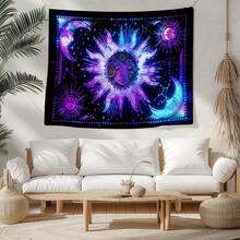 1pc Tarot Sun & Moon Deity Pattern Printed Tapestry, Modern Style Polyester Square Decorative Wall Hanging Suitable For Living Room & Bedroom - Multicolor - View 6