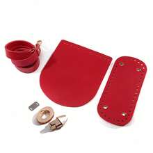 Handmade PU Leather Woven Bag Set With Crochet Shoulder Straps And Bottom Bag, DIY Craft Kit(Silver Gasket, No Impact On Use, Style Random) - Multicolor - View 12