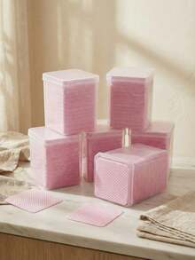 200/400/800/1200pcs Lint-Free Nail Wipes Gel Cleansing Tissues Aluminum-Free Nail Polish Remover Pads For NailArt Beauty Cleaning Care Tool - Pink - View 11