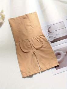 1pc Women's High-Waisted Tummy Control Butt Lifting Shaping Shorts - Opaque Heavy-Duty Compression Underwear, Postpartum Belly, Workout & Everyday Pants, Washable (No Padding) - 杏 - 查看 4
