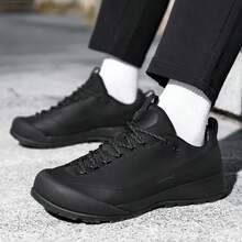 High Quality Fashionable Lightweight Luxury Outdoor Casual Hiking Shoes, MD Rubber Sole Anti-Slip Versatile Men's Hiking Boots - Black - View 5