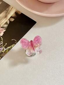 INS Style Crystal Transparent Butterfly Toilet Flush Button, Bathroom Water Tank Press Sticker, Suitable For Manicure - Multicolor - View 9