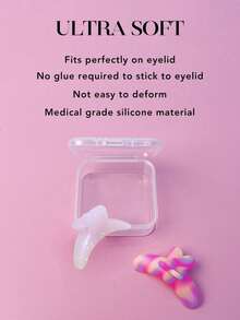 1pc Silicone Eyelash Correction Pad, Eyelash Extension Pad, Eyelash Pad, Eyelash Extension Pad, Eyelash Patch, Eyelash Extension Patch (Blue, Pink, Mixed Color) - Multicolor - View 3