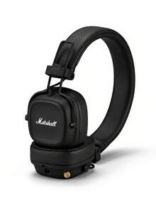 Marshall Major IV 无线蓝牙耳机，超长续航，支持无线充电，强劲低音，可折叠贴耳式设计，轻巧便携，适合旅行、健身、游戏、音乐等多种场景，兼容 iOS 和安卓系统。 - 黑色 - 查看 3