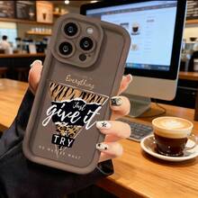 Funda de teléfono con estampado de tigre y cita motivacional, la actitud lo es todo, solo inténtalo sin importar lo que pase, para iPhone 14 13 12 11 Pro Max Se  Galaxy S23 S22 S21 Plus S20 Ultra, protector de teléfono, funda de pareja, regalo para novio o novia, presente de vacaciones - Café integral - Ver 7