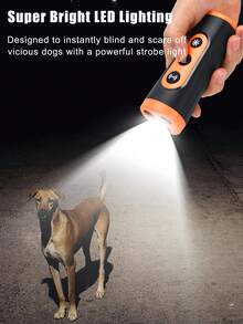 New Ultrasonic Cat/Dog Lover Gift And Dog/Cat Mom Love Dog Lover Gift And Dog Mom Love Repellent Trainer, 3-Head Flashing Light, Rechargeable, Outdoor Deterrent Anti Barking Device - Black - View 7