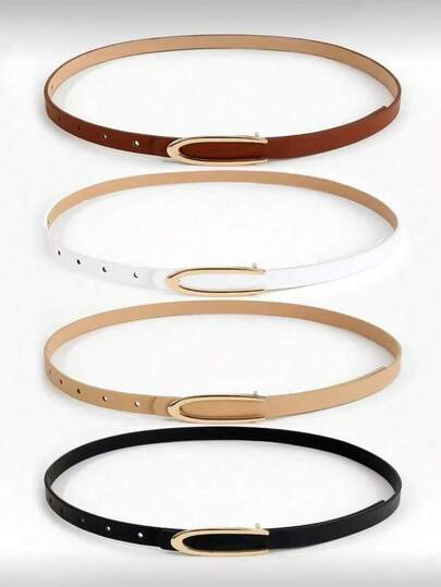 1/2/3/4 st minimalistiskt moderiktigt U-format spänne smalt midjebälte för kvinnor, elegant exklusiv design för klänningar, mångsidigt avslappnat dagligt pendlingsbälte, lämplig som present