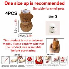 4 szt. wełnianych butów śnieżnych dla zwierząt z jagnięcej wełny, ciepła podszewka termiczna, odpowiednie dla małych i średnich zwierząt domowych do noszenia w pomieszczeniach i na zewnątrz