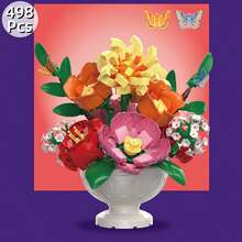 Christmas Gift Set: Super Cute Preserved Flowers, Mini Building Blocks, Unique Decoration, Creative Gift - Multicolor 1 - View 3