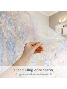 1/Roll 3D Window Privacy Film, Static Clings Vinyl Window Film Sun Blocking, Privacy Sticker For Glass Door - Multicolor - View 6