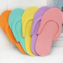12/24/36 Pairs Random Color Men Women Slippers Foam Disposable Slippers For Salon Spa Hotel Pedicure Foot Flip Flop Slipper - Multicolor - View 5
