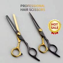 15,2 cm Professionelle Edelstahl Haarschneideschere, ergonomischer rutschfester Griff, einstellbare Spannung, ideal für Salon und Heimgebrauch, perfektes Geschenk für Friseure, Barbiere, Pfleger, Präzisionsschneidewerkzeug, scharfe Klingen, Wahl der Profis im Salon - Gold - Übersicht 4