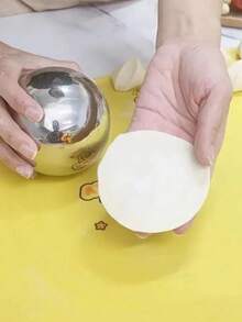 不锈钢饺子擀面杖，米色擀面杖，新型家用压力擀面工具，多功能球