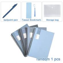 A5 Spiral Notebook Set (Notebook + Pen + Bookmark + Tassel + Waterproof Bag) 80 Sheets, Durable Soft Cover, Lined, Suitable For Students, Office And Professionals - Multicolor - View 7