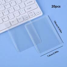 40张76x100毫米竖款紧凑型硬卡套，透明3英寸明信片保护套，适用于棒球、橄榄球、篮球、曲棍球、高尔夫等单张运动卡，顶部开口，双面保护膜。万圣节和圣诞节卡片套装也可作为圣诞礼物赠送给朋友，10/20张装。 - 無色 - 查看 6