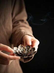 1pc Lotus Flower Incense Holder Set, Zen Style Incense Stick Holder, Sandalwood Incense Burner Tray - Online Fashion - Multi Scents - View 5