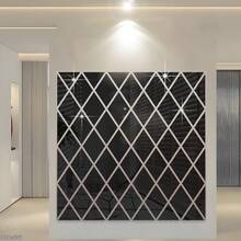 1 Set DIY Wall Mirror Furniture Stickers, Self-Adhesive Puzzle Installation Removable Wall Art Stickers, 2D Geometric Art Decor, Diamond Shaped Acrylic Mirror Wall Decals, Suitable For Bedroom, Living Room, Home, Office, Furniture Decoration Home Decor Back To School Room Decor School Supplies