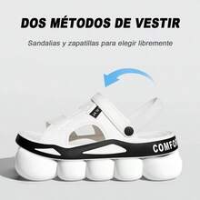 Ultra Comodas Sandalias de EVA para Hombre, Chanclas de Playa, Pantuflas Antideslizantes para Interior y Exterior, Casa, Bao - 27,0~28,0 cm D + negro - Ver 6