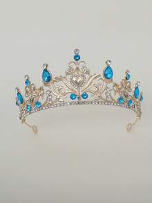 1pc Women's Wedding Headpiece And Crown, Crystal Queen Crown Silver Bridal Wedding Crown, Adult Princess Headdress For Birthday Party Dress