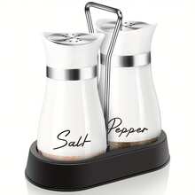 2 Pieces Salt And Pepper Shaker Set, Salt And Pepper Set With Stand, Reflow Salt Shaker, 4-Ounce Bottle, Modern Farmhouse Kitchen, Kitchen Gift Creativity, Kitchen Essentials, Modern Design, Modern Kitchen Decoration, High-Quality Kitchen Utensils, - Multicolor - View 18