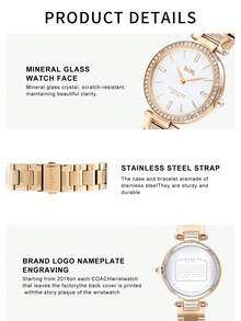Coach Park White Dial Rose Gold-tone Ladies Watch - 玫瑰金 - 查看 7