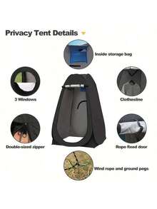 One Pop-Up Toilet Tent For Camping, Quick-Setup Outdoor Privacy Tent, Pop-Up Changing Tent For Outdoor Shower, 190*120*120 Cm, Portable Privacy Tent Suitable For Outdoor Adventures, Camping, Hiking, Fishing, Beach Trips Or Picnics, Enhancing Camping Convenience, A Must-Have For Camping Enthusiasts, Privacy-Protecting Pop-Up Portable Toilet Tent, Camping Tent, Outdoor Tent, Privacy Tent, Shower Tent, Portable Toilet - Multicolor - View 5