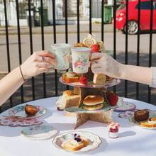 Truly Scrumptious Party Vintage Floral Tea Cups And Saucer Sets, Pack Of 12, Height 8cm, 3 Inch, Mixed Colors - 1 - View 9