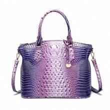 Luxurious Crocodile Pattern Cross-Body Top-Handle Bag - High-End Fashion Handbag For Women's Work And Daily Use - Premium Quality, Stylish Design, Multiple Pockets, Adjustable Strap - Colorful Purple - View 4