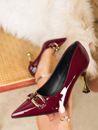 夜店风蝴蝶结派对鞋，女士优雅纯色细高跟鞋：尖头蝴蝶结装饰性感正式鞋，时尚派对高跟鞋，尖头舒适不疲劳礼服鞋