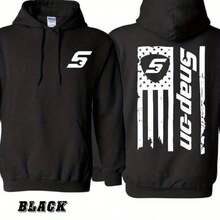 SNAPs-ON Distressed American Flag Design Unisex Hoodie For Men And Women – Durable Stylish Apparel For Tool Enthusiasts - Black - View 6