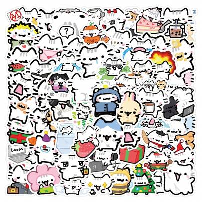 90pcs Basil Cat Stickers, Funny Cat Stickers, Cat Theme Gifts, Cartoon Stickers, Cute Stickers, Fun Stickers, Animal Stickers, Aesthetic Stickers, Vinyl Stickers, Suitable For Water Bottles, Guitars, Luggage, Phones, Phone Cases, Laptops, Skateboards, Great Gift Item