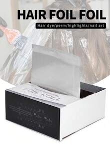 300pcs/Box Silver Hair Foil For Highlighting - Pop-Up Hair Foil For Hair Accent, Highlighting Foil Sheets, Salon Aluminum Foil, Suitable For Hairstylists, Non-Slip Pop-Up Aluminum Foil - Multicolor - View 3