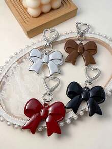 Móc khóa hình trái tim và nơ Unisex phong cách Hàn Quốc thời trang mặt dây chuyền túi xách màu đỏ tía quà tặng Giáng sinh quà tặng Lễ tạ ơn Y2K cổ điển cho túi xách, phụ kiện bằng nhựa và kim loại lấp lánh cho ví và túi xách dành cho phụ nữ, túi xách nữ bé gái đồ trang trí treo trang trí túi móc chìa khóa ô tô vòng chìa khóa quà tặng trang sức quà tặng hoàn hảo cho Giáng sinh ngày lễ tình nhân sinh nhật cho gia đình, bạn bè và bạn thân! - Nhiều màu - Xem 2