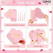 Juego de 12 bolsas de regalo para San Valentín, románticas, con forma de corazón, para envolver flores, bolsas de papel ligeras para bodas, fiestas, dulces, chocolates y regalos. - Multicolor - Ver 7