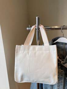 2025 New Canvas Tote Bag For Women, Large Capacity Commuter Handbag, Simple Design For College Students, Shoulder Bag - Multicolor - View 7